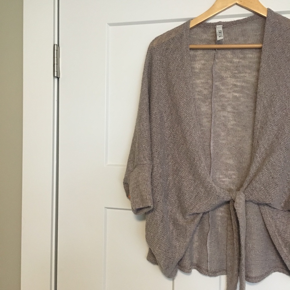 3/4 Sleeve Tie Cardigan